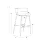 Keanu Powder Coated Iron Barstool - LOOMLAN - Bar Stools