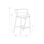 Keanu Powder Coated Iron Counter Stool - LOOMLAN - Counter Stools