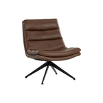 Keller Leather Swivel Lounge Chair - LOOMLAN - Accent Chairs