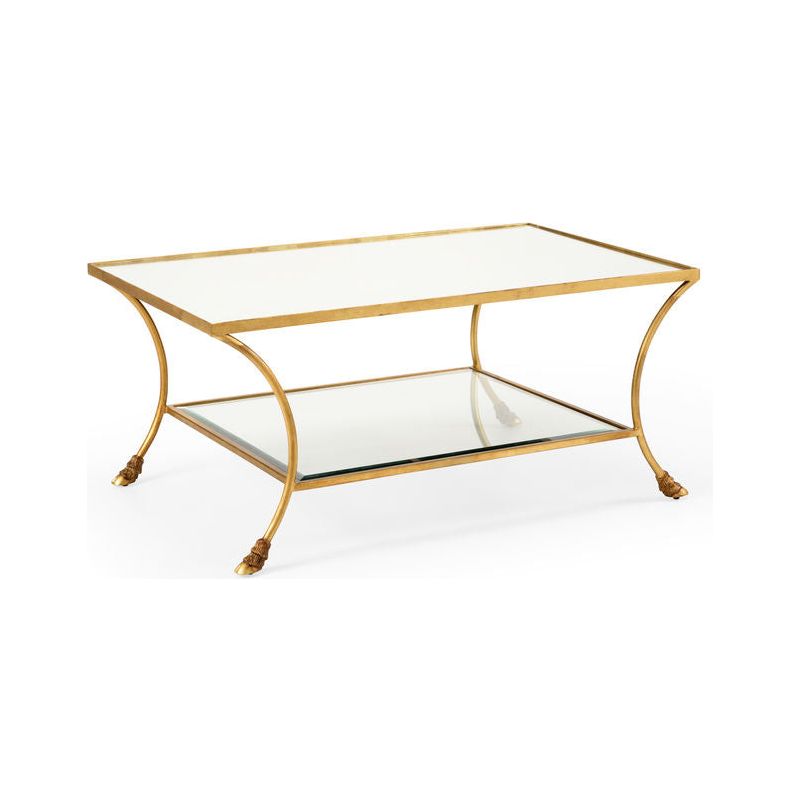 Kendal Metapic Gold Framed Rectangular Coffee Table - LOOMLAN - Chelsea House - Coffee Tables