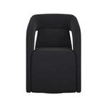 Kendrick Fabric Wheeled Dining Armchair - LOOMLAN - Dining Chairs