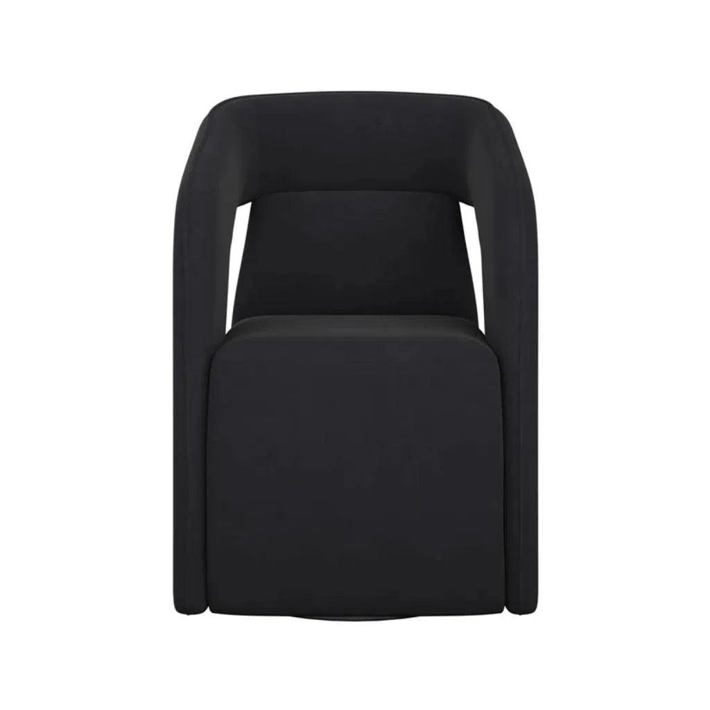 Kendrick Fabric Wheeled Dining Armchair - LOOMLAN - Dining Chairs