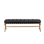 Kenji Leather Small Backless Bedroom Bench - LOOMLAN - Bedroom Benches