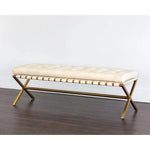 Kenji Leather Small Backless Bedroom Bench - LOOMLAN - Bedroom Benches