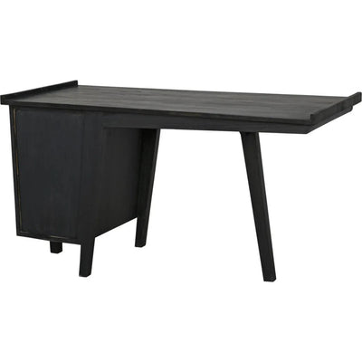 Kennedy Desk, Black Home Office Desk Drawers - LOOMLAN - Noir - Home Office Desks