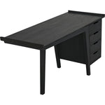 Kennedy Desk, Black Home Office Desk Drawers - LOOMLAN - Noir - Home Office Desks