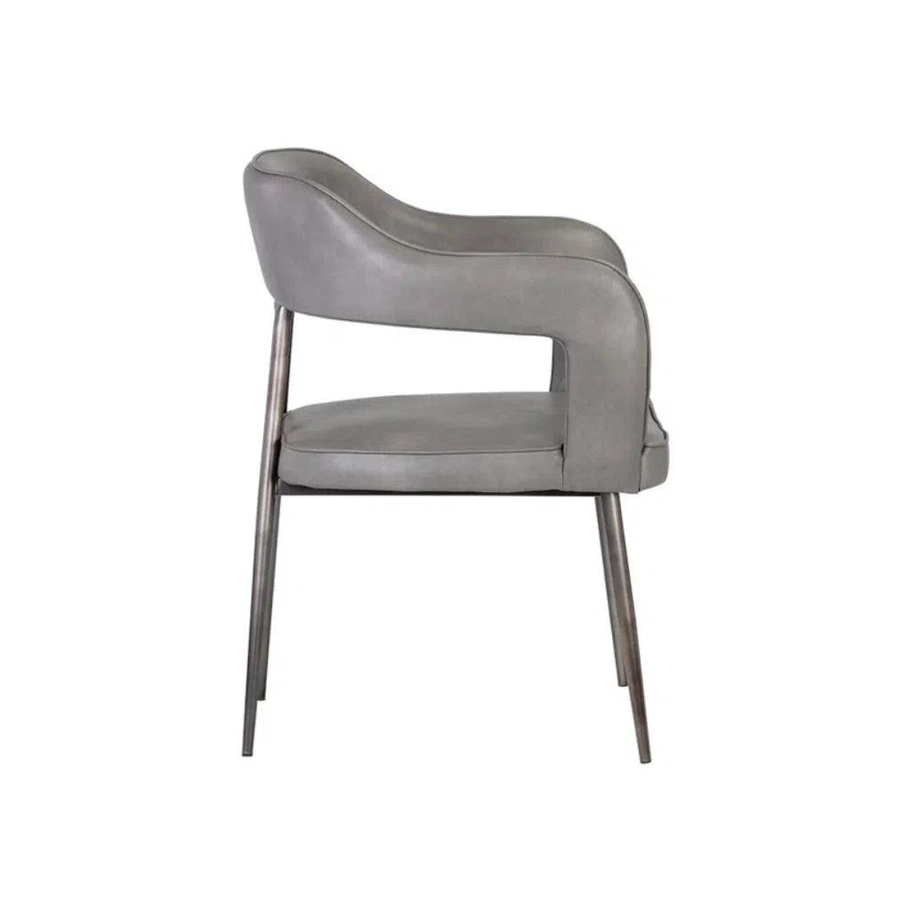 Kenny Leather Dining Armchair - LOOMLAN - Dining Chairs