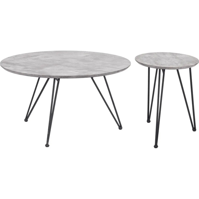 Kerris Coffee Table Set Gray & Black - LOOMLAN - Zuo Modern - Coffee Tables