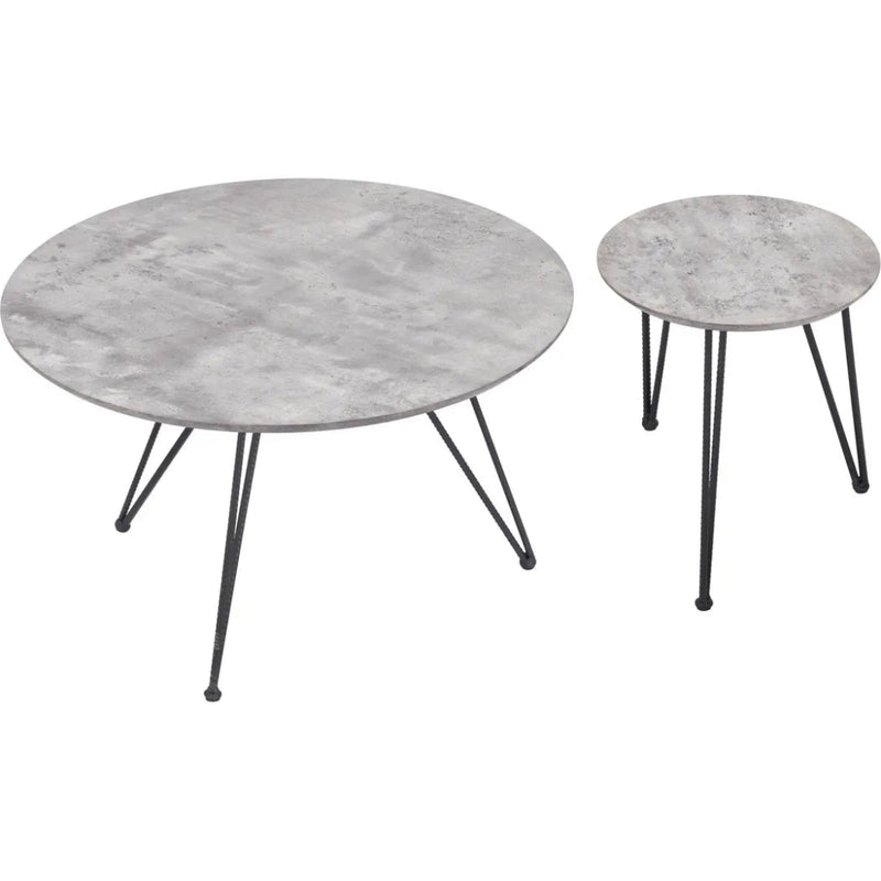 Kerris Coffee Table Set Gray & Black - LOOMLAN - Zuo Modern - Coffee Tables