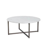 Kiara Steel Framed Marble Coffee Table - LOOMLAN - Coffee Tables