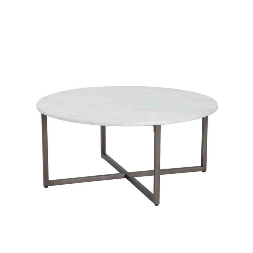 Kiara Steel Framed Marble Coffee Table - LOOMLAN - Coffee Tables