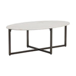 Kiara Steel Framed Marble Coffee Table - LOOMLAN - Coffee Tables