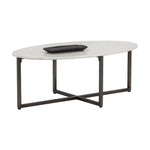 Kiara Steel Framed Marble Coffee Table - LOOMLAN - Coffee Tables