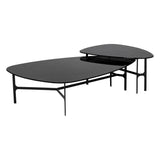 Kiernan Side Table Black Glass & Iron Base - LOOMLAN - SUNPAN - Side Tables
