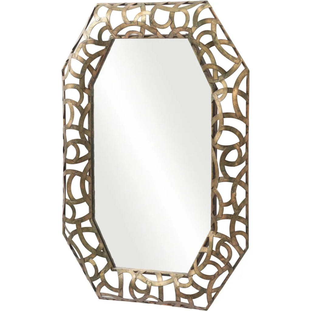 Kin Mirror Antique Gold - LOOMLAN - Zuo Modern - Wall Mirrors