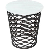 King Side Table White & Antique Black - LOOMLAN - Zuo Modern - Side Tables