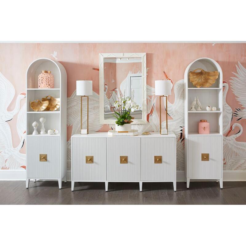 King Tower White Bar Cabinet - LOOMLAN - Chelsea House - Home Bar Cabinets