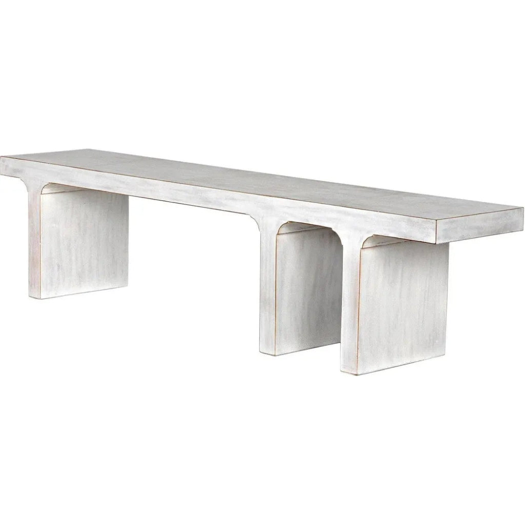 Kir Wood White Bench - LOOMLAN - Noir - Bedroom Benches