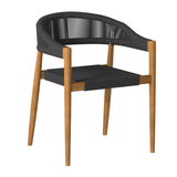 Klint Teak Stackable Rope Patio Dining Armchair 4PC - LOOMLAN - HiTeak - Outdoor Dining Chairs