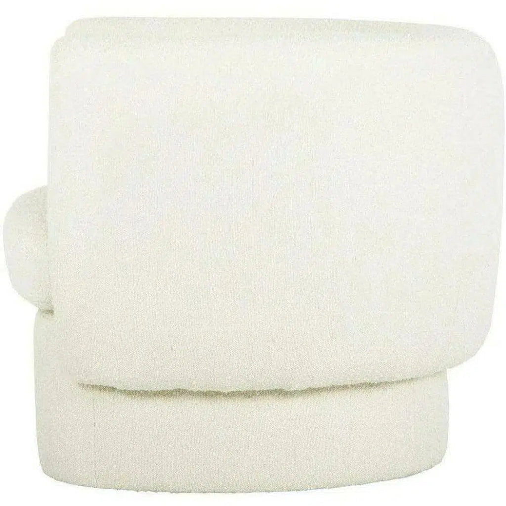 Koba Boucle White Sherpa Round Bucket Chair - LOOMLAN - Moe's Home - Club Chairs