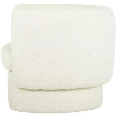 Koba Boucle White Sherpa Round Bucket Chair - LOOMLAN - Moe's Home - Club Chairs