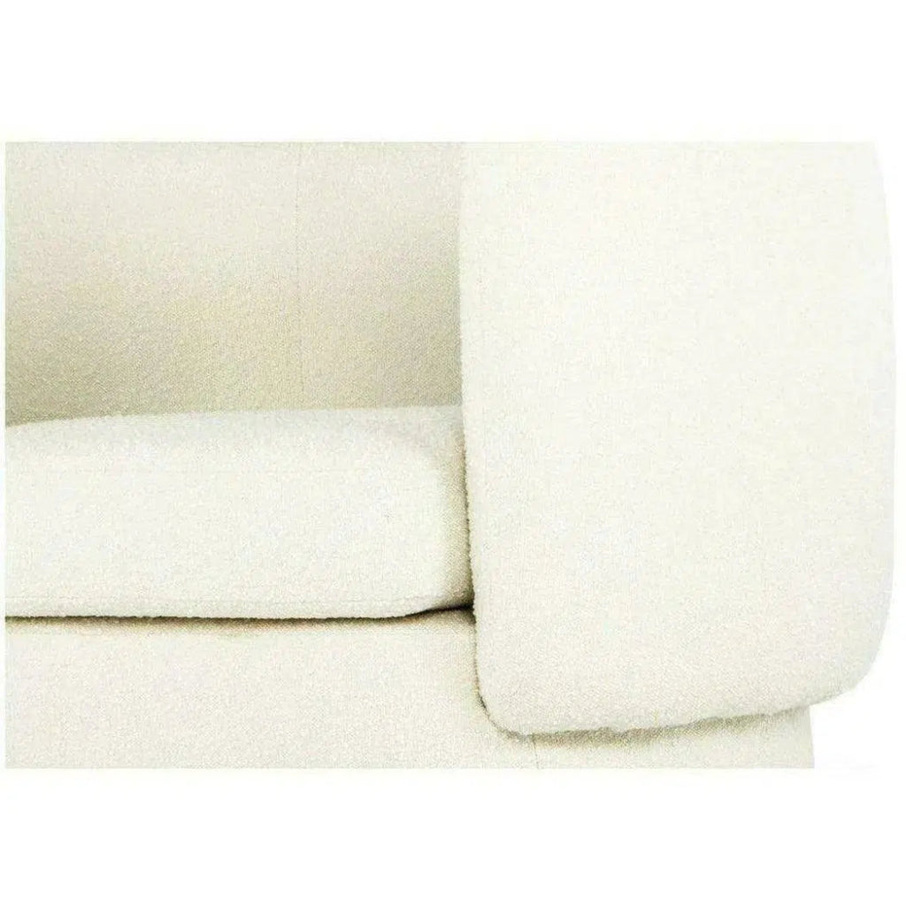 Koba Boucle White Sherpa Round Bucket Chair - LOOMLAN - Moe's Home - Club Chairs