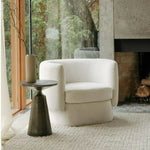 Koba Boucle White Sherpa Round Bucket Chair - LOOMLAN - Moe's Home - Club Chairs