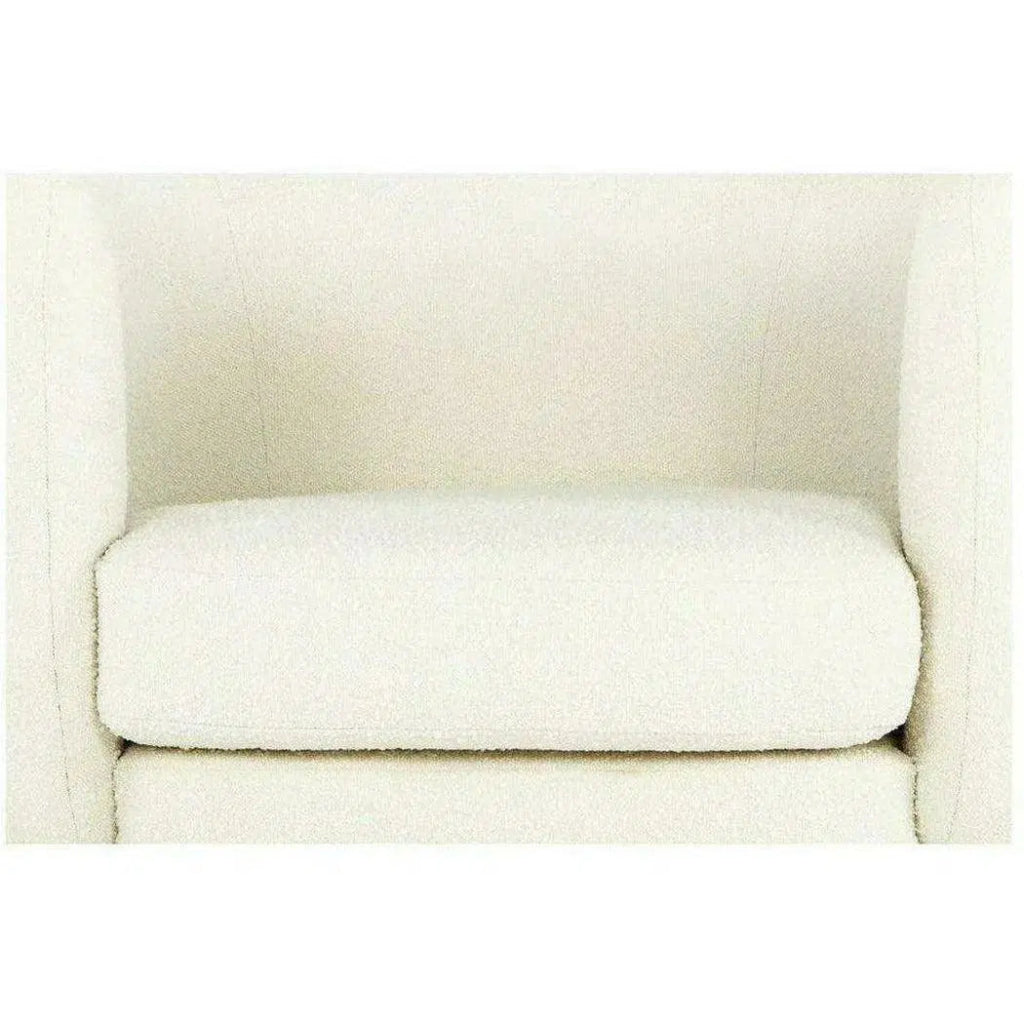 Koba Boucle White Sherpa Round Bucket Chair - LOOMLAN - Moe's Home - Club Chairs