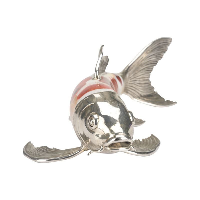 Koi Silver Plated Fish Sculpture - LOOMLAN - Chelsea House - Statues & Sculptures