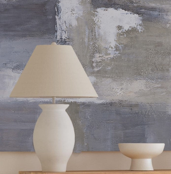 Koler Grey Ceramic Base Table Lamp - LOOMLAN - Bassett Mirror - Table Lamps