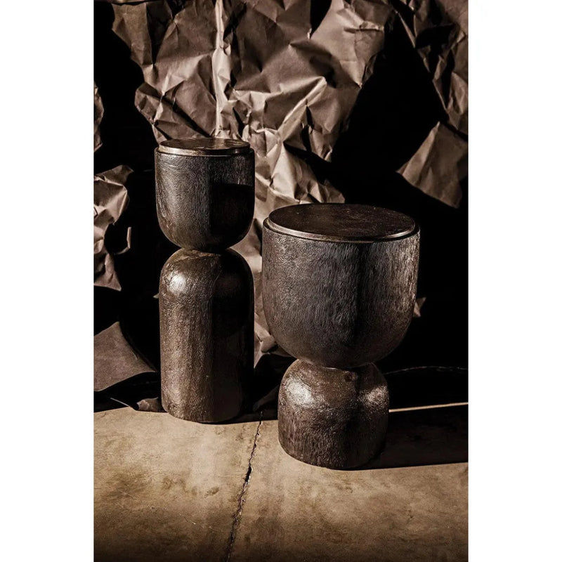 Kudoro Black Marble Round Side Table - LOOMLAN - Noir - Side Tables