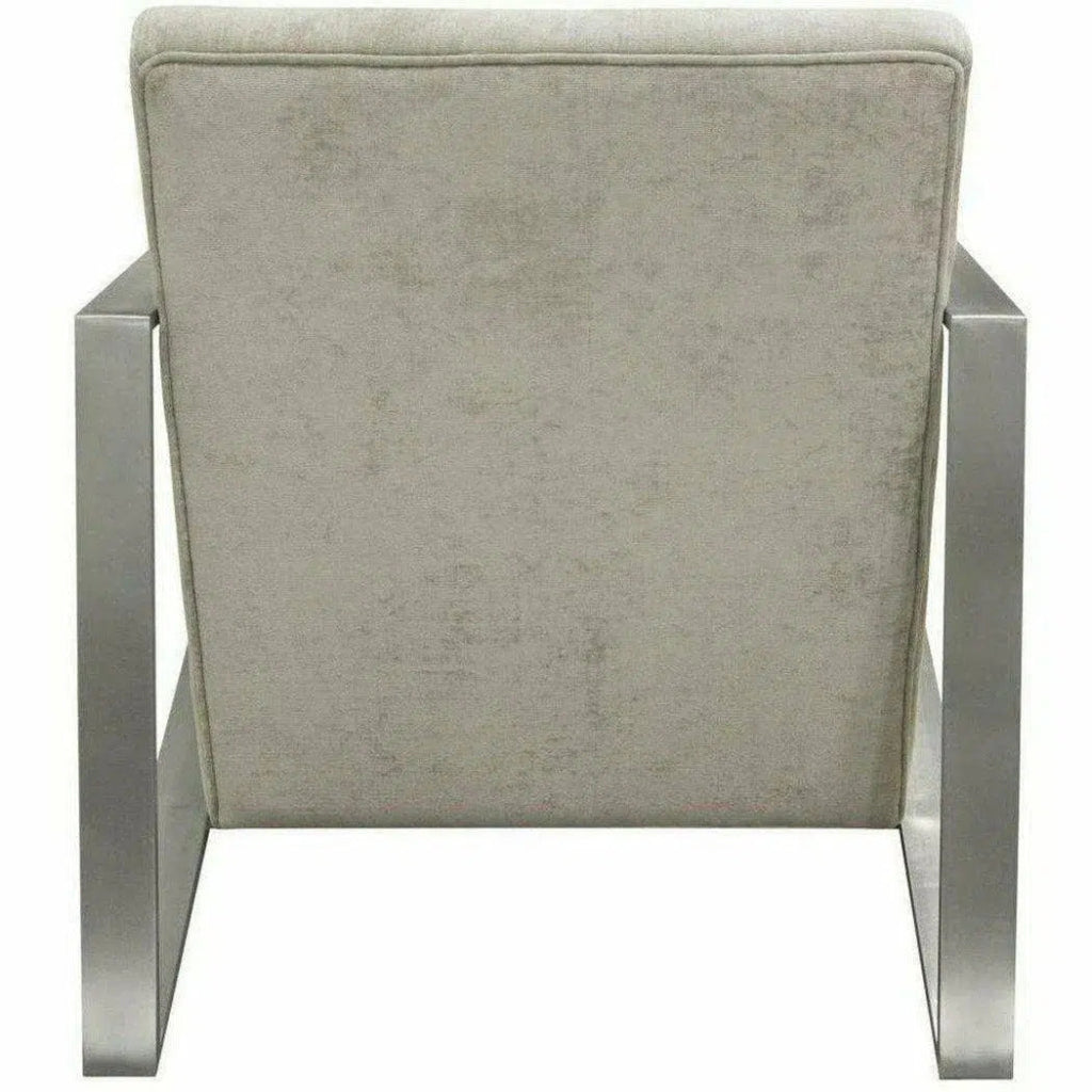 La Brea Ivory Accent Chair Stainless Steel Frame - LOOMLAN - Diamond Sofa - Accent Chairs