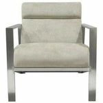 La Brea Ivory Accent Chair Stainless Steel Frame - LOOMLAN - Diamond Sofa - Accent Chairs