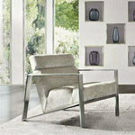 La Brea Ivory Accent Chair Stainless Steel Frame - LOOMLAN - Diamond Sofa - Accent Chairs