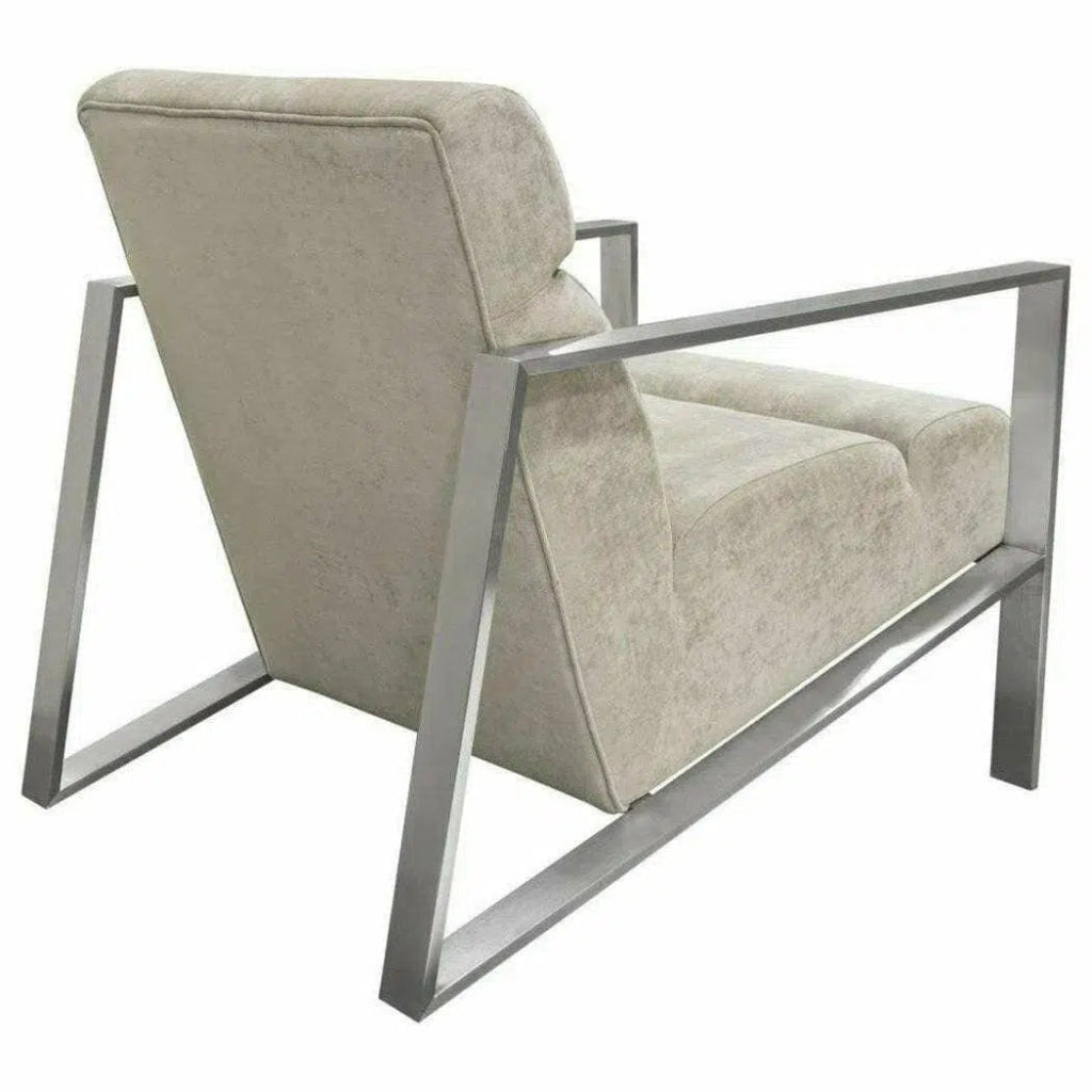 La Brea Ivory Accent Chair Stainless Steel Frame - LOOMLAN - Diamond Sofa - Accent Chairs