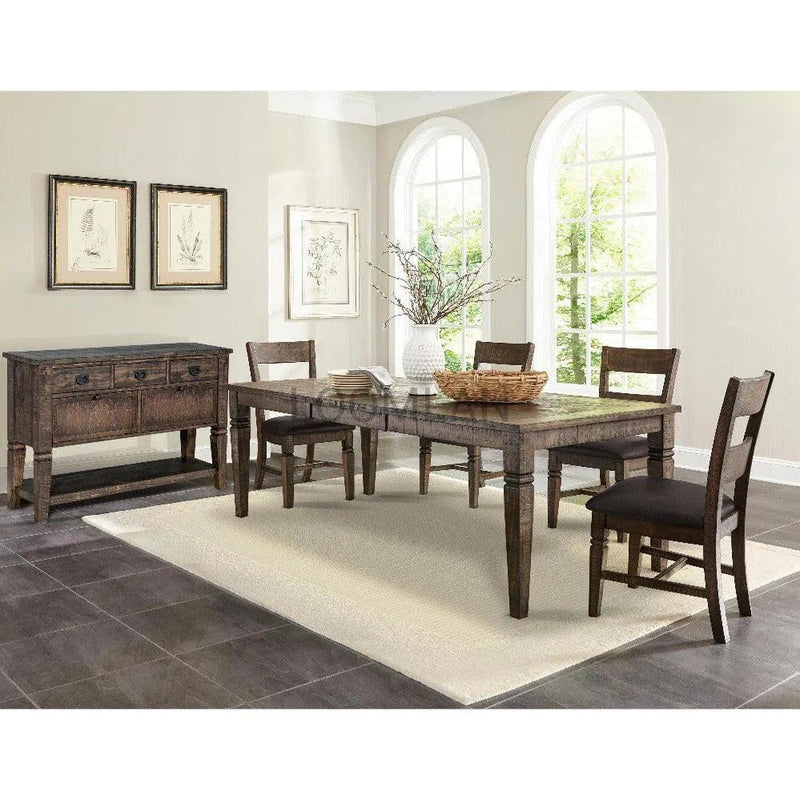Ladderback Dining Chair Leather Seat Set - LOOMLAN - Sunny D - Dining Chairs