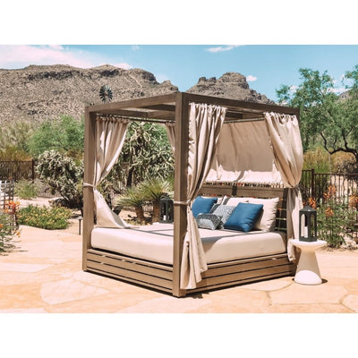 Laguna Canvas Flax Sunbrella Resort Outdoor King Daybed - LOOMLAN - Sunset West - Outdoor Daybeds