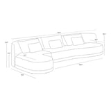 Laken Fabric Sofa Chaise - LOOMLAN - SUNPAN - Modular Sofas