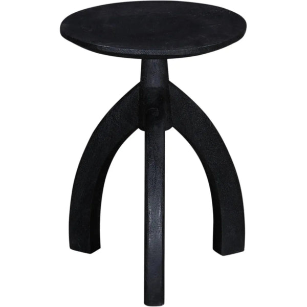 Larson Wood Black Round Accent Table - LOOMLAN - Bassett Mirror - Side Tables