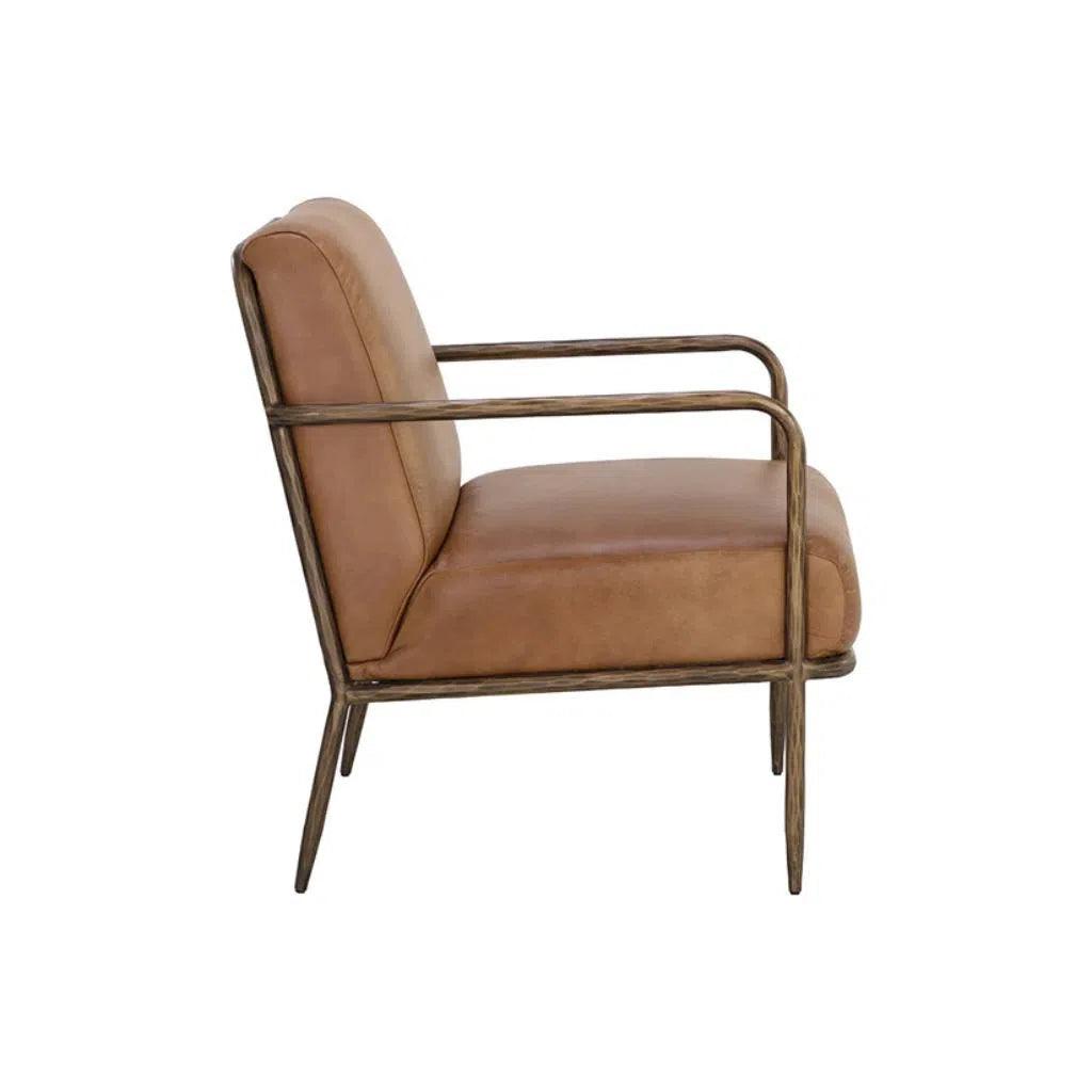 Lathan Leather Lounge Chair - LOOMLAN - Accent Chairs