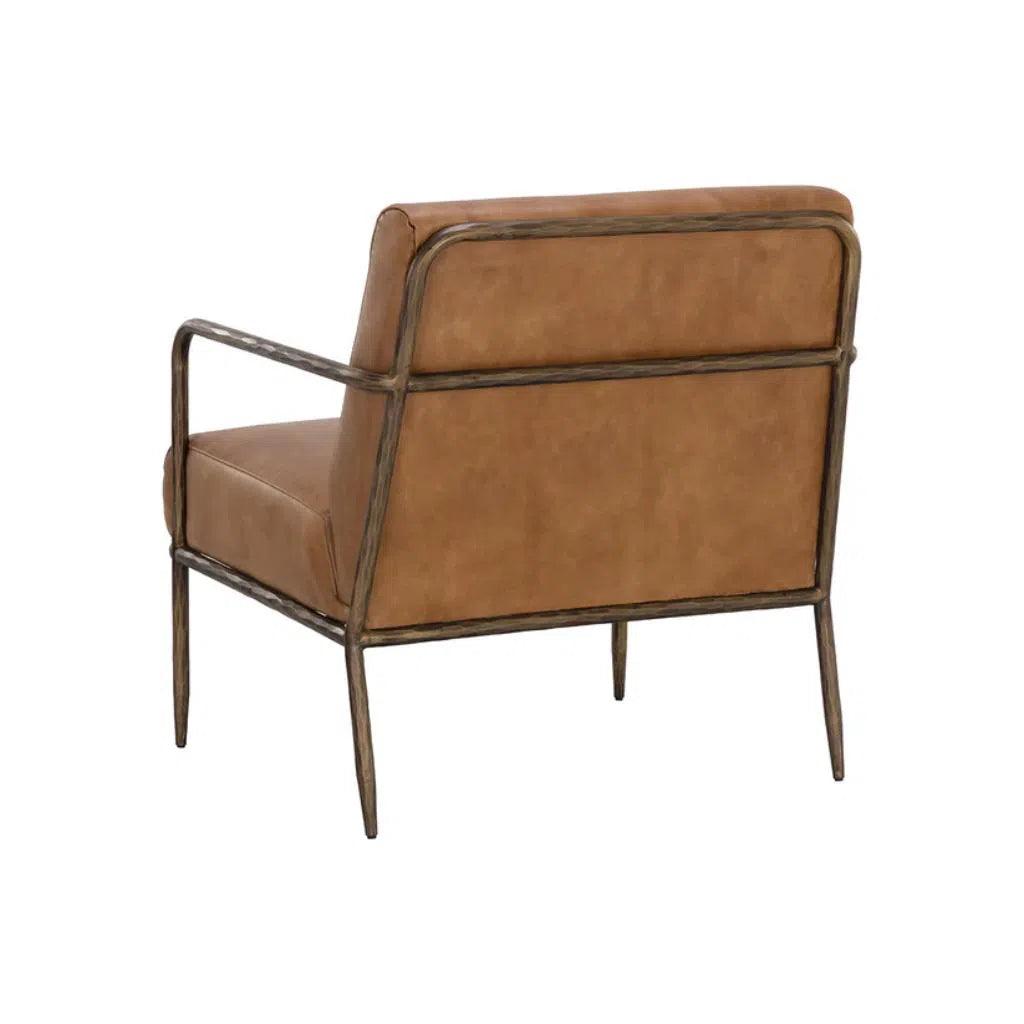 Lathan Leather Lounge Chair - LOOMLAN - Accent Chairs