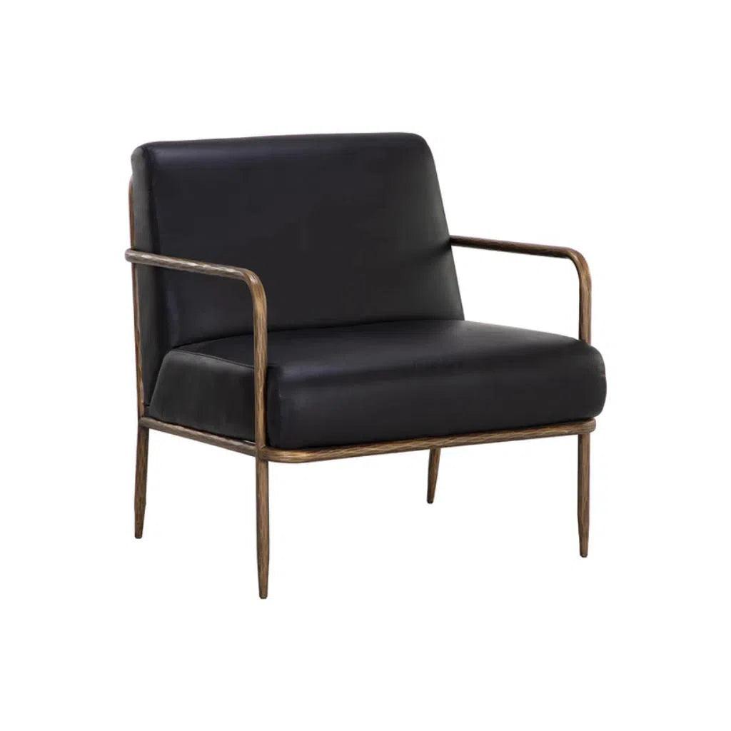 Lathan Leather Lounge Chair - LOOMLAN - Accent Chairs