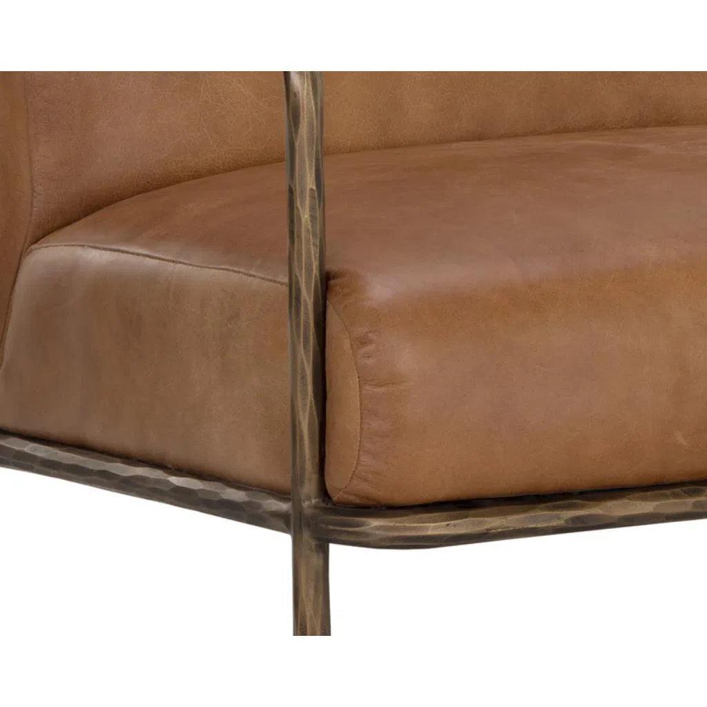 Lathan Leather Lounge Chair - LOOMLAN - Accent Chairs