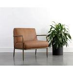 Lathan Leather Lounge Chair - LOOMLAN - Accent Chairs