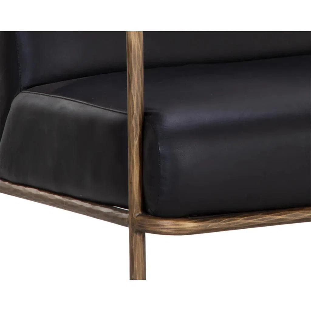 Lathan Leather Lounge Chair - LOOMLAN - Accent Chairs