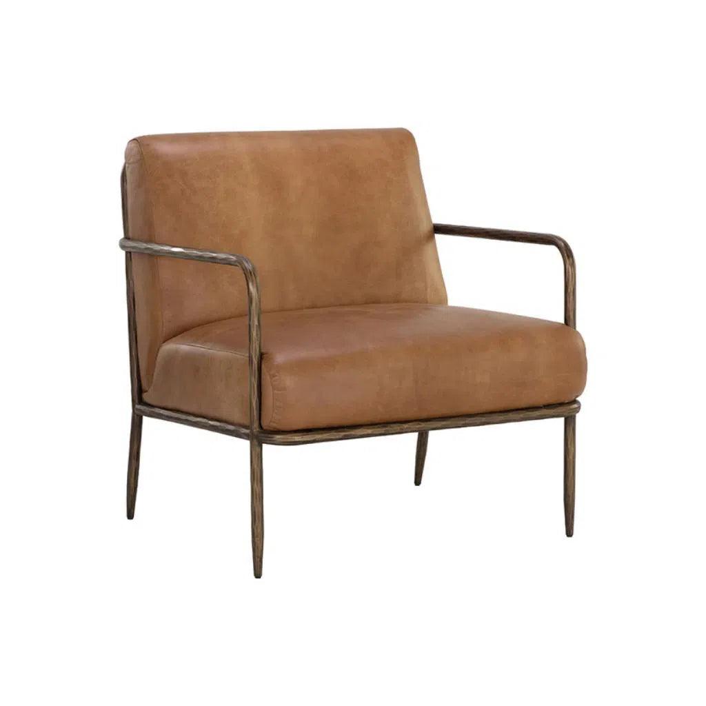 Lathan Leather Lounge Chair - LOOMLAN - Accent Chairs