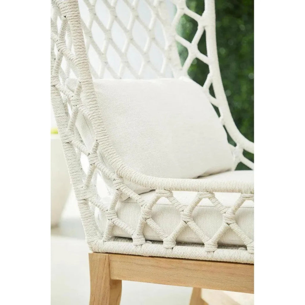 Lattis Outdoor Wing Chair Rope & Teak Wood - LOOMLAN - Essentials For Living - Outdoor Dining Chairs