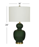 Layla Green Ceramic Table Lamp - LOOMLAN - Bassett Mirror - Table Lamps