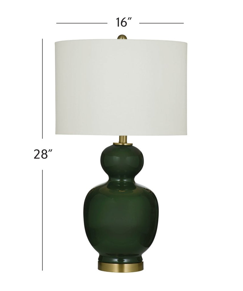 Layla Green Ceramic Table Lamp - LOOMLAN - Bassett Mirror - Table Lamps