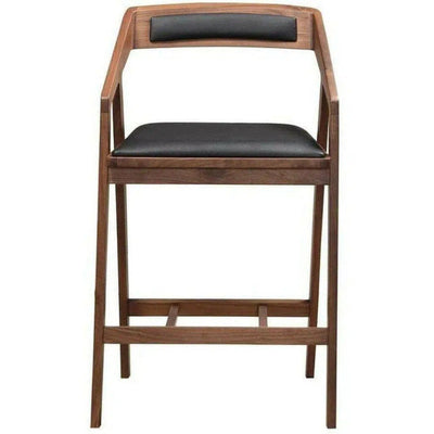 Leather Black Brown Mid - Century Counter Stool - LOOMLAN - Moe's Home - Counter Stools